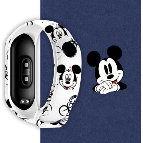 Disney Mickey Strap for Xiaomi Mi Band 5 4 3 NFC Silicone Wristband Bracelet Replacement for Xiaomi Band 4 Wrist TPU Strap