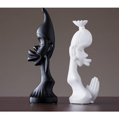 [Craft] Nordic African Couple Home Accessories Character Decoration Living Room Furnishings Cabinet Couple Ceramic Decor