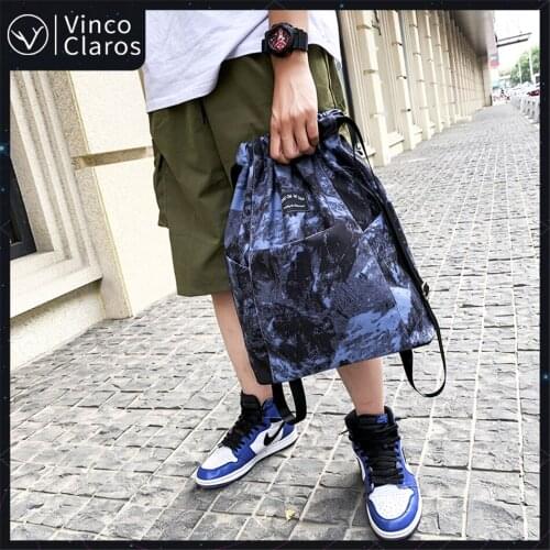 Fashion Lightweight Mens Beam Port Design Backpacks Trendy Print Couple Backpack Quality Nylon Fabric School Bags for Teenagers