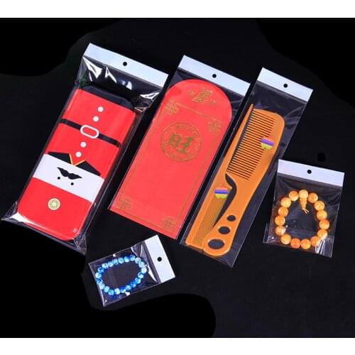 10*18cm Self Adhesive Clear Plastic Bag OPP Polybag Pouch Gift Packaging Bag for Jewelry Ornaments Rings Earrings With Hang Hole