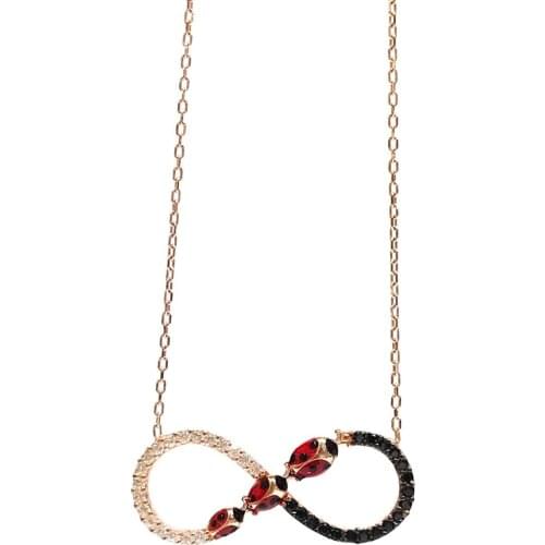 Ladybug Infinity Silver Necklace
