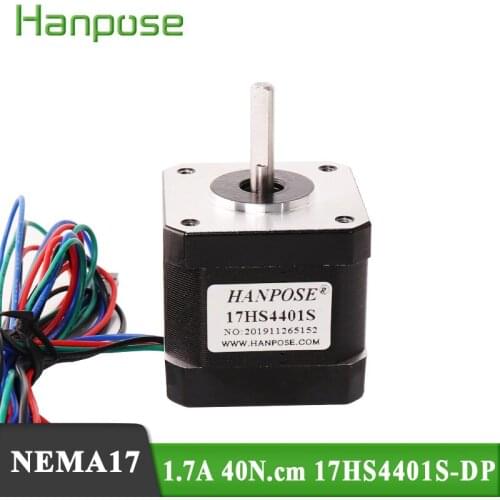 Free Shiping Nema17 Stepper Motor 1.7A 17HS4401S-DP motor 4-lead 42BYGH 40mm for CNC worm wheel edging machine