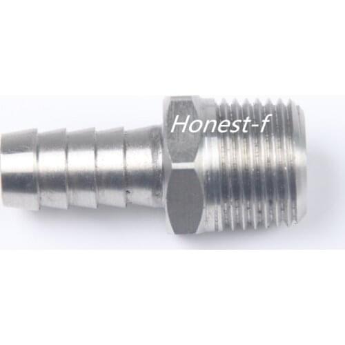 LTWFITTING Bar Production Stainless Steel 316 Barb Fitting Coupler / Connector 3/8" Hose ID x 3/8" Male NPT Air Fuel Water