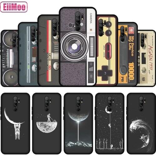 EiiMoo Silicone Phone Case For Xiaomi Redmi 9 Fashion 3D Cute Cartoon Flower Pattern For Redmi 9 6.53" Matte Thin Black Cover