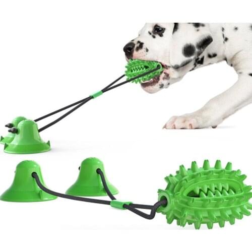 Pet Dog Toys Silicon Suction Cup Tug Cat Toy Dogs Push Ball Toy Pet Leakage Food Toys Pet Tooth Cleaning Cats Toothbrush Brush
