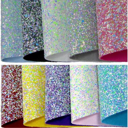 30x134cm Glow In Dark Chunky Glitter Fabric Leather Roll For Bows DIY Earring new Material AY288