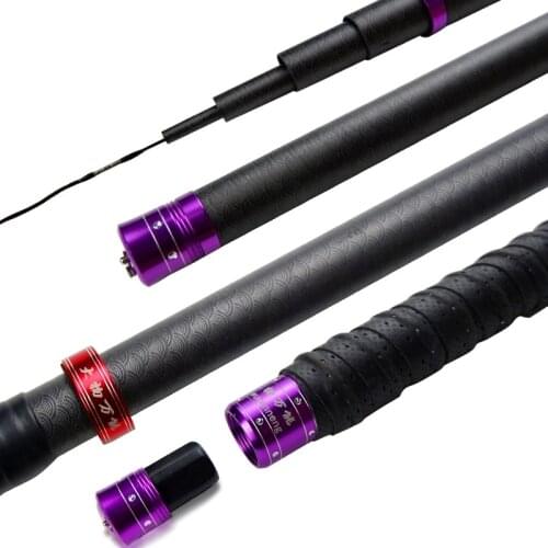 6H/8H Taiwan Fishing Rod 120cm Shrink Length 2.7m-7.2m Hard Carbon Fiber Telescopic Tenkara Rod Hand Pole Float Fishing Rod