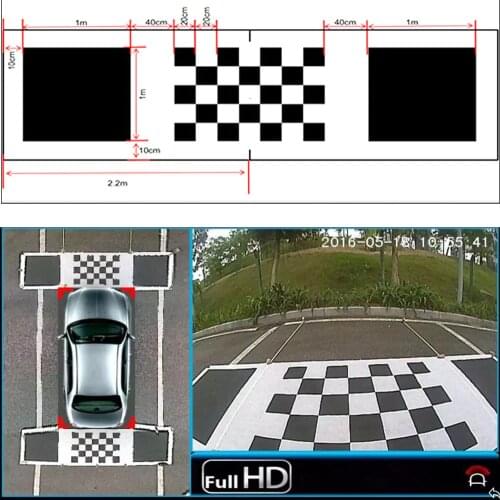 360-Degree Panoramic Surround DVR Birds-eye View System 2D 3D Fabric Calibration Cloth 4.4 * 1.2M (2 Pcs)/1.6*1.2M (4 Pcs)