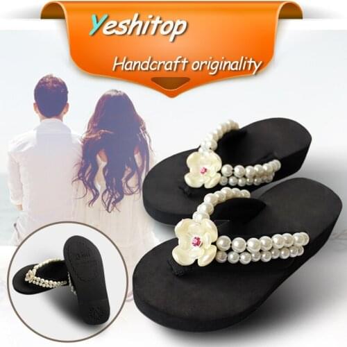 "ONLY YOU" Handmade Classical Black TPR No-slip slippers women summer beach for platform shoes woman sandals 2019 platform flat