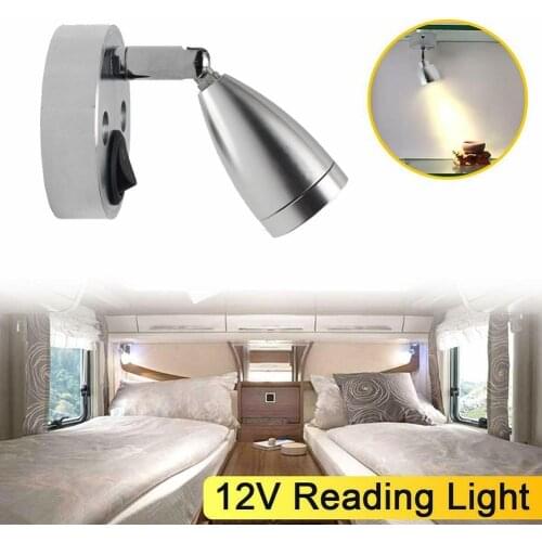 1pcs DC12V 3W Cold White LED Spot Reading Light RV Caravan Camp Boat Wall Bedside Lamp Boat Home Trailer Interior Lighting