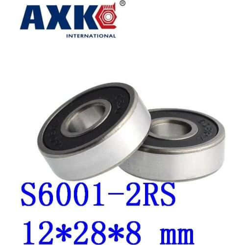 10pcs Free Shipping Sus440c Environmental Corrosion Resistant Stainless Steel Bearings (rubber Seal Cover) S6001-2rs 12*28*8 Mm