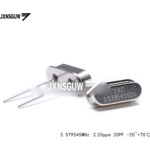 10PCS straight Insert passive crystal oscillator/HC-49US 3.579545MHz 20ppm 20PF X49SD3579545MSD2SC