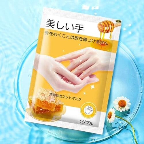 PUTIMI 2Packs Honey Hand Masks Exfoliating Dead Skin Remover Whitening Hand Mask Moisturizing Nourishing Hand Mask Spa Gloves