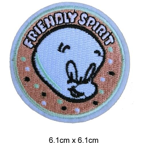 20 PCS Casper Friendly Spirit Embroidered Iron On Patch, Funny Ghost Movie Badge, Kids Jacket Jean DIY Clothing Accessories