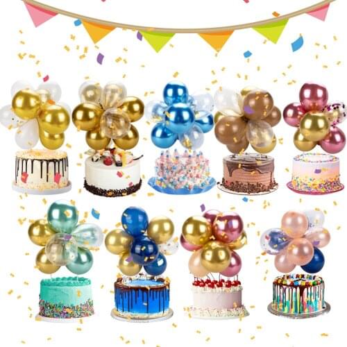 5 Inch Metal Confetti Ribbon Balloon Cake Topper Cloud Shape Balloons For Birthday Baby Shower Wedding Party Decor Home Supplies