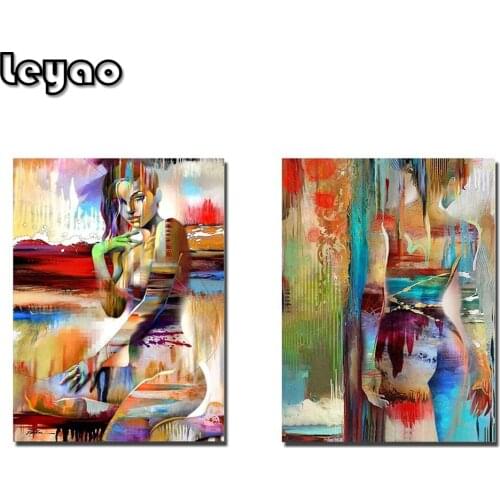 Abstract Sexy Woman Diamond Painting Wall Art Diamond Embroidery Colorful for Living Room Entrance Bedroom Decoration Picture