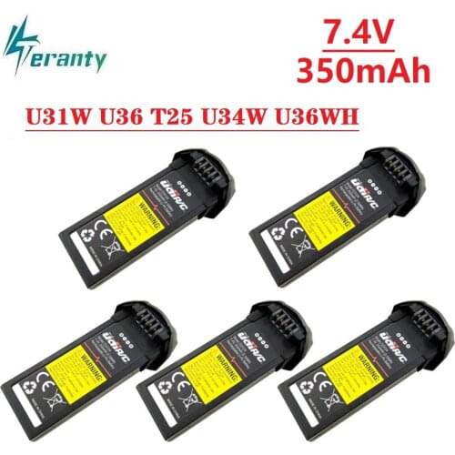 5Pcs 7.4v batteries for U31W U36 T25 U34W U36WH Drone Accessories 7.4v 350mAh LiPo Battery Rc Quadcopter Spare Parts