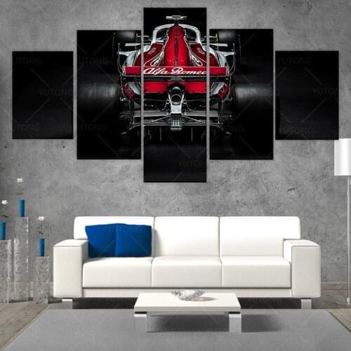 Formula car F1 Car Poster 5 Piece Canvas Print Wall Art Decor 5 panel HD Pictures Home Decor No Framed Paintings