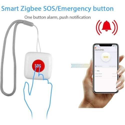 Wireless Tuya ZigBee SOS Button Sensor Alarm Elderly Children Alarm Emergency Help Switch Tuya Smart Life App Remote Control