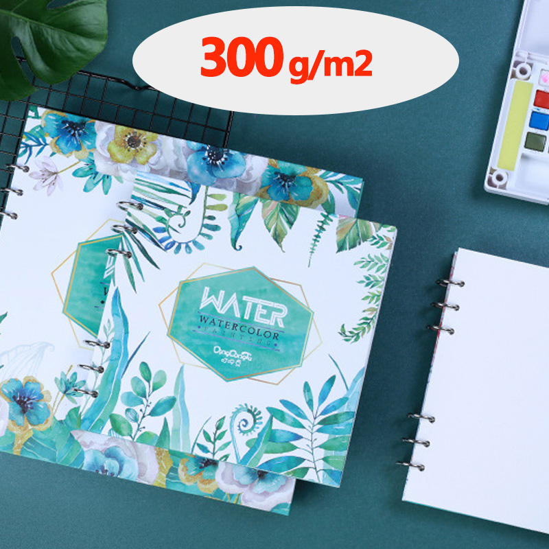 Loose leaf notebook Watercolor & markers painting Sketchbook 40 pages 300 GSM Spiral journal Two sizes School supplies