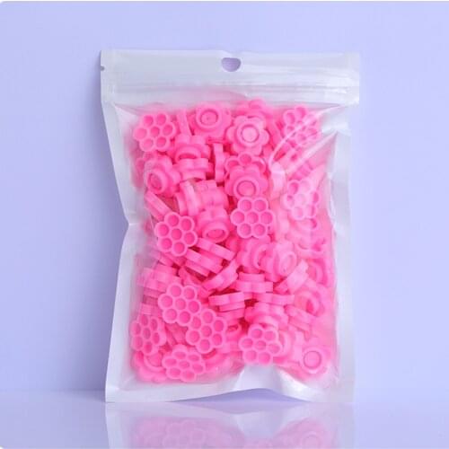 100pcs False Eyelashes Blooming Cups Planting Grafting Rapid Bloom Sun Flower Glue Cup Fan Eyelash Extension Makeup Tools