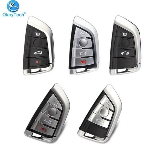 OkeyTech Smart Remote Car Key Shell Case for BMW X5 X6 F15 X6 F16 G30 7 Series G11 X1 F48 F39 Fob 3/ 4 Buttons Knife Card Style