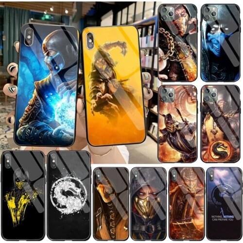 YJZFDYRM Scorpion In Mortal Kombat Phone Case Cover Tempered Glass For iPhone 11 Pro XR XS MAX 8 X 7 6S 6 Plus SE 2020 case