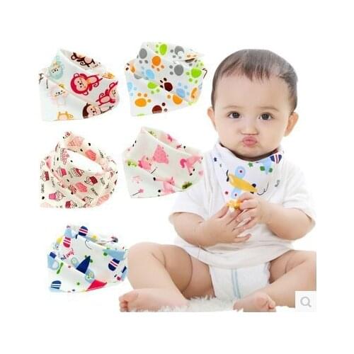 Baby Bibs Waterproof Triangle Cotton Cartoon Child Bibs Dribble Bibs Newborn Absorbent Cloth
