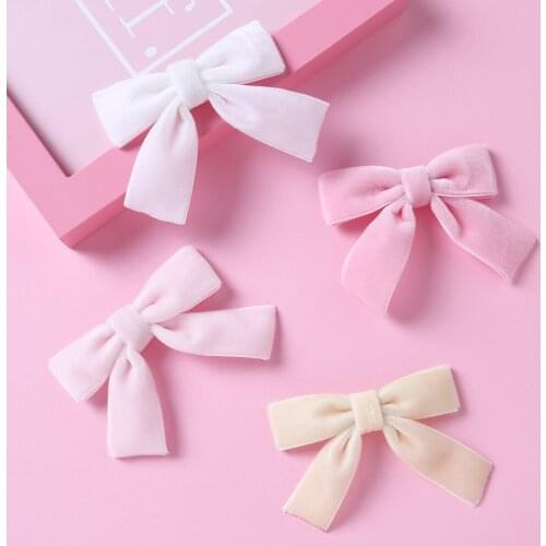 Baby Hair Clips Velvet Girls Big Bows Hair Accessories For Children Soft Hairpin Infant Side Clip Toddler Candy Color Hairgrips