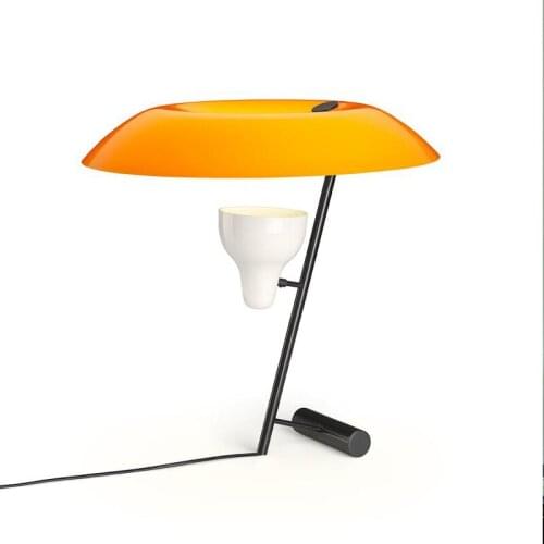Designer Modern Table Lamp Orange/Gray/Blue Lampshade Iron Art Decorative Desk Lights Living/Model Room Hall Bedroom Lobby Cafe