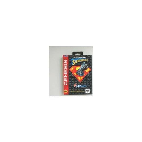The Death and Return of Supermaned - USA Cover With Retail Box 16 Bit MD Game Card for Sega Megadrive Genesis Video Game Console