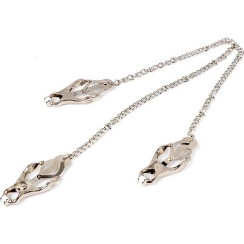 IKOKY Breast Clips Clitoris Nipple Stimulator Sex Toys for Couple SM Bondage Adult Games Metal Chain Erotic Toys Nipple Clamps