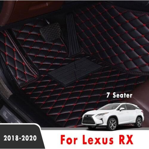 Car Floor Mats For Lexus RX 2020 2019 2018 7 Seater Carpets Rugs Artificial Leather Waterproof Car Accessories Interior Foot Pad