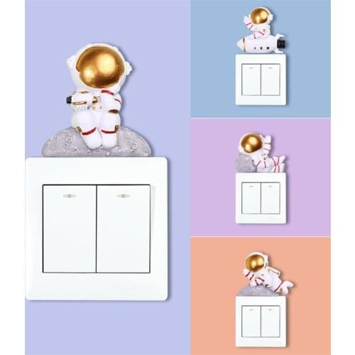 Spaceman Creative Stickers on The Wall Resin 3d Stereo Switch Stickers Socket Protective Cover Indoor Wall Stickers Cute