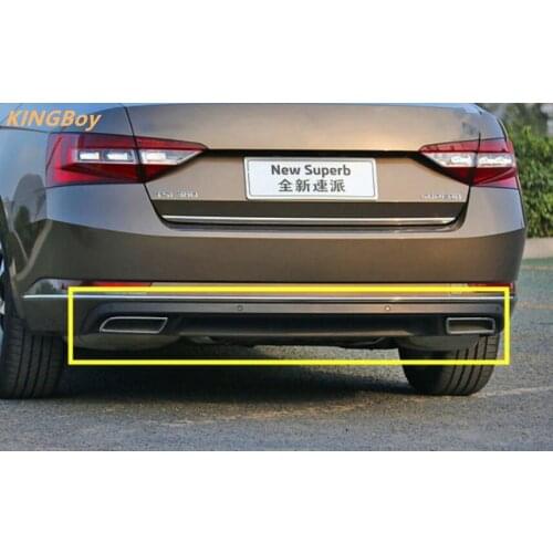 ABS Chrome Rear bumper cover trim plastic Bumper bars front and rear bumper Fake exhaust for Skoda Superb High 2016-2018