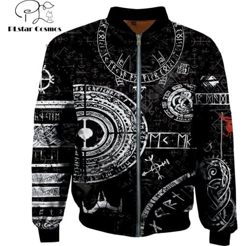 Autumn/winter bomber jackets Viking Tattoos symbol Odin Tattoo Printed 3d Printed Zip Tracksuits coat women for men jacket 01