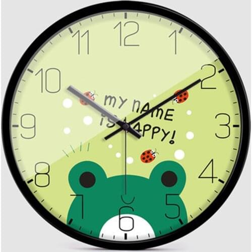 Cute Clock Wall Children Digital Wall Clock Modern Design Clocks For Home Decor Farmhouse Sally Face Vintage Silent Cartoon 4B68