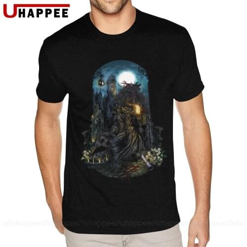 Yellow Bloodborne The Old Hunters Tshirt Mens Custom Printing Short Sleeved Ultra Cotton Crew Neck T Shirts