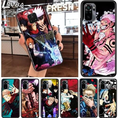 Anime Jujutsu Kaisen for Xiaomi Redmi Note 10 10S 9 9T 9S 9Pro Max 8T 8Pro 8 7 6 5 Pro 5A 4X 4 Soft Black Phone Case