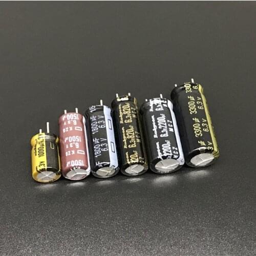 6Value x10pcs 6.3V 820uF 1000uF 1500uF 1800uF 2200F 3300uF 6.3V For Motherboard Repair Aluminum Electrolytic Capacitor Kit