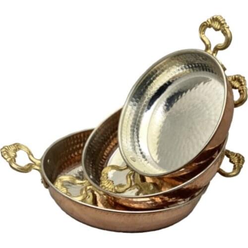 3 piece Set Copper Sahan Omelettes kuymak, egg Pan (16cm-18cm-20cm)