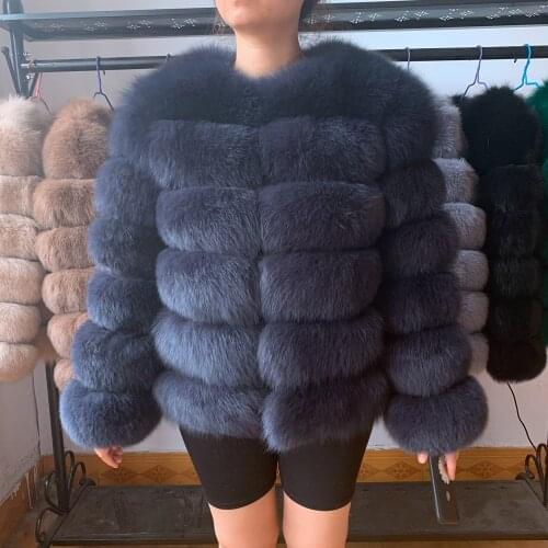 Fox Fur Coat Real Fur Jacket Women Fox Natural Real Fur Coat Short Womens Winter Jacket With Fur 2020 NEW High Quality