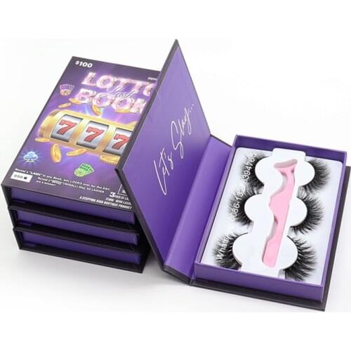 Personalized Custom Three-pair Eyelash Book 3D Real Mink Lashes Custom Packaging Label Makeup Dramatic Fluffy Handmade Eyelash