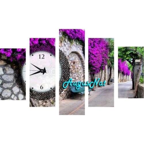 Scenery diamond painting full drill watch diamont sticker wall art lavender rhinestone pasted craft multi pictures combination