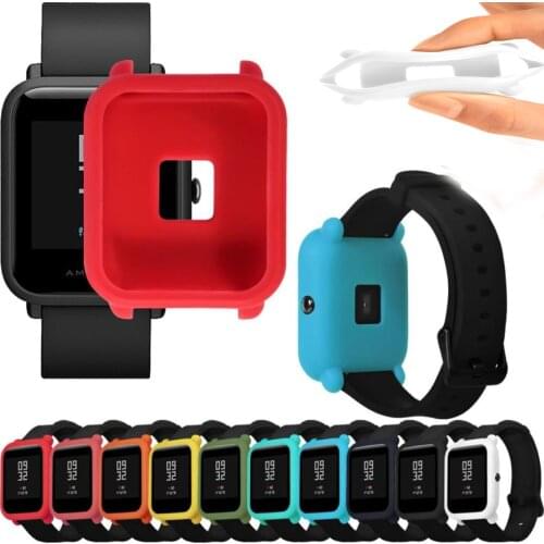 Full silicone rubber protective sleeve smart watch For Huami Huami Amazfit BiP youth sports accessories protection soft TPU