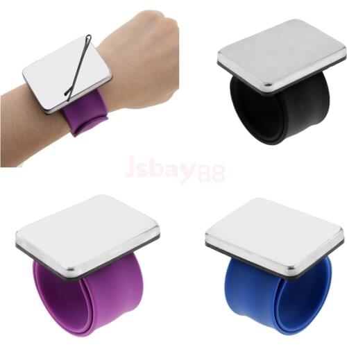 Portable Self Adhesive Wrist Band Magnetic Hair Clips Plate for Salon Hairstyling Clip Clamp Holder 3 Colors for Choose