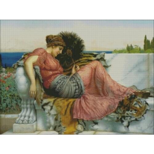 Needlework,Oil painting elegant woman 14ct Counted full embroidery,DIY Aida Cross stitch kits,Art Pattern Cross-Stitching decor