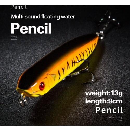 ZUKIBO Floating Type Carp Fishing Lure Pencil Baits 3D Red Eyes 90mm 13g Plastic Hard Bait Crankbaits Isca Artificiais