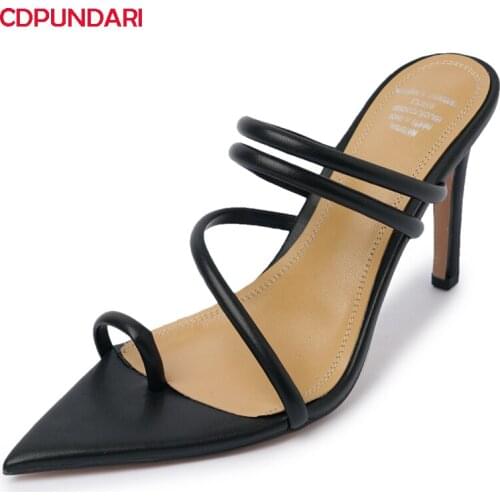 Fashion Black White Clip toe Stiletto High Heels Sandals Women Summer Casual Shoes Sandales Femmes 2021 Sandalias Mujer
