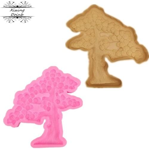 DIY Zhaocai tree gingko shape silica gel mold cake decoration tool chocolate dessert decoration mold resin clay tool